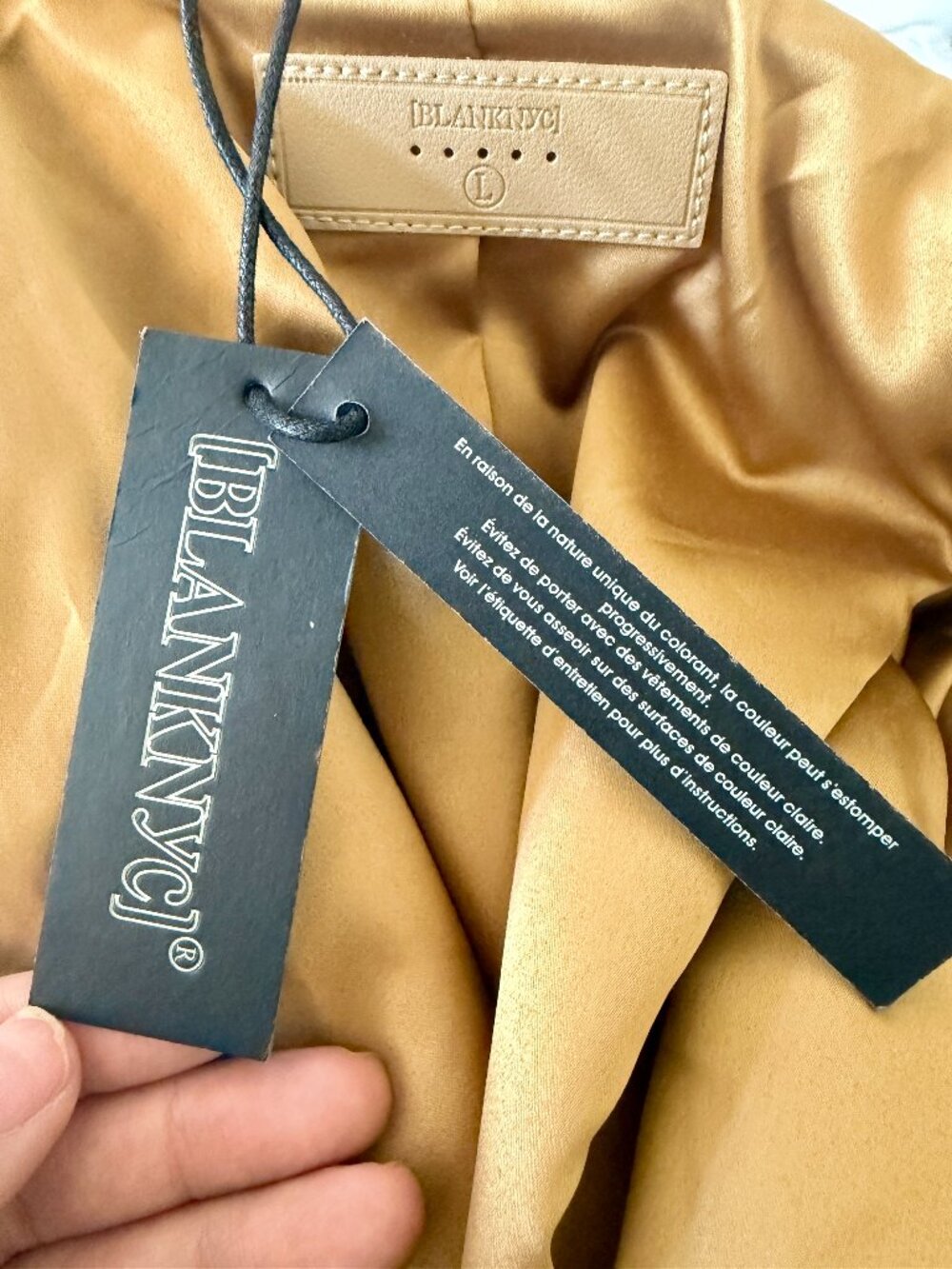 Blank NYC Suede Moto Jacket | Tan Nude Leather Bomber | Size Large | NWT - Picture 6 of 7